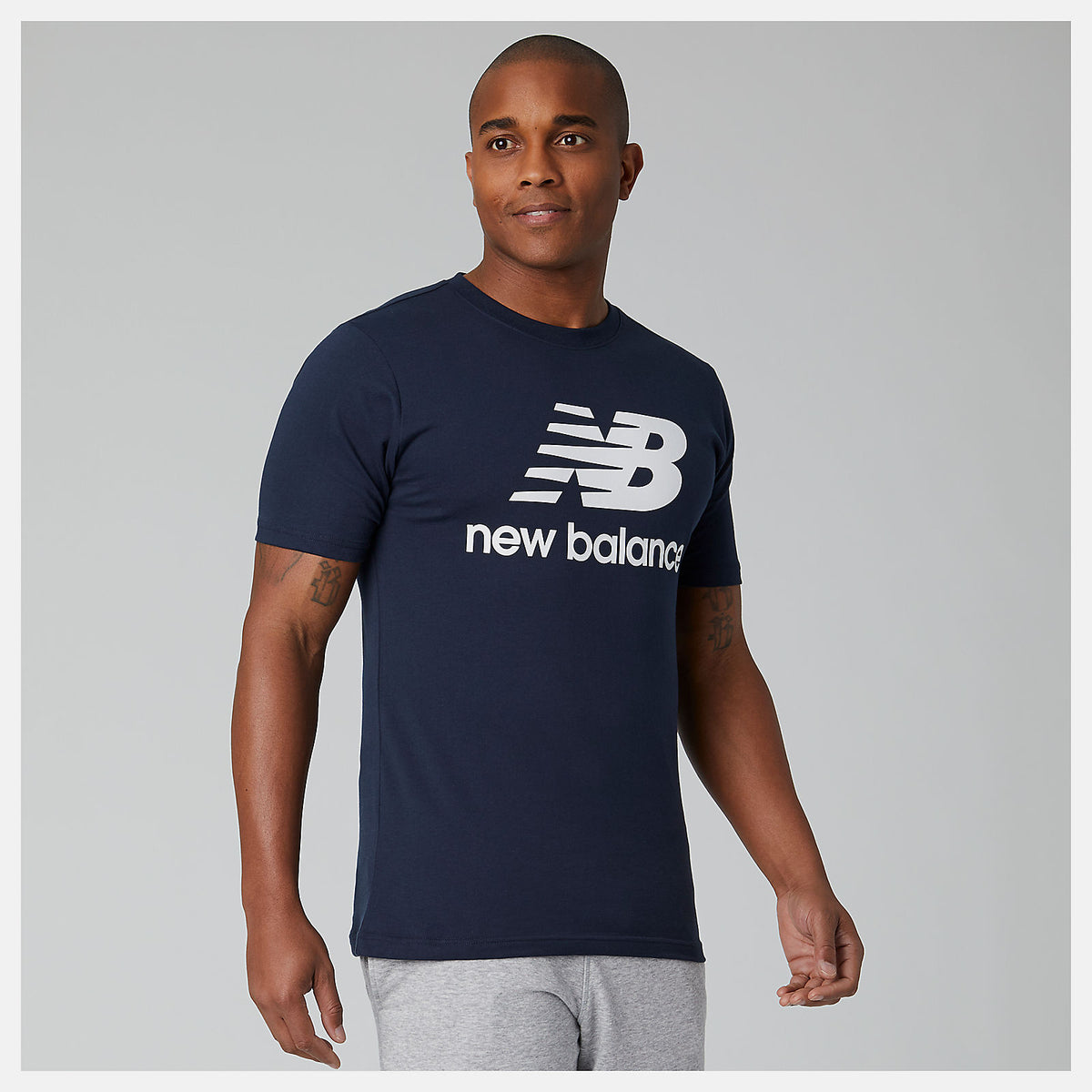 Essentials Stacked Logo Tee - New Balance Discount