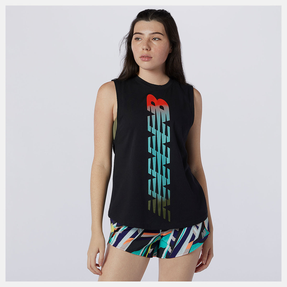 Relentless Cinched Back Graphic Tank - New Balance Top Pick