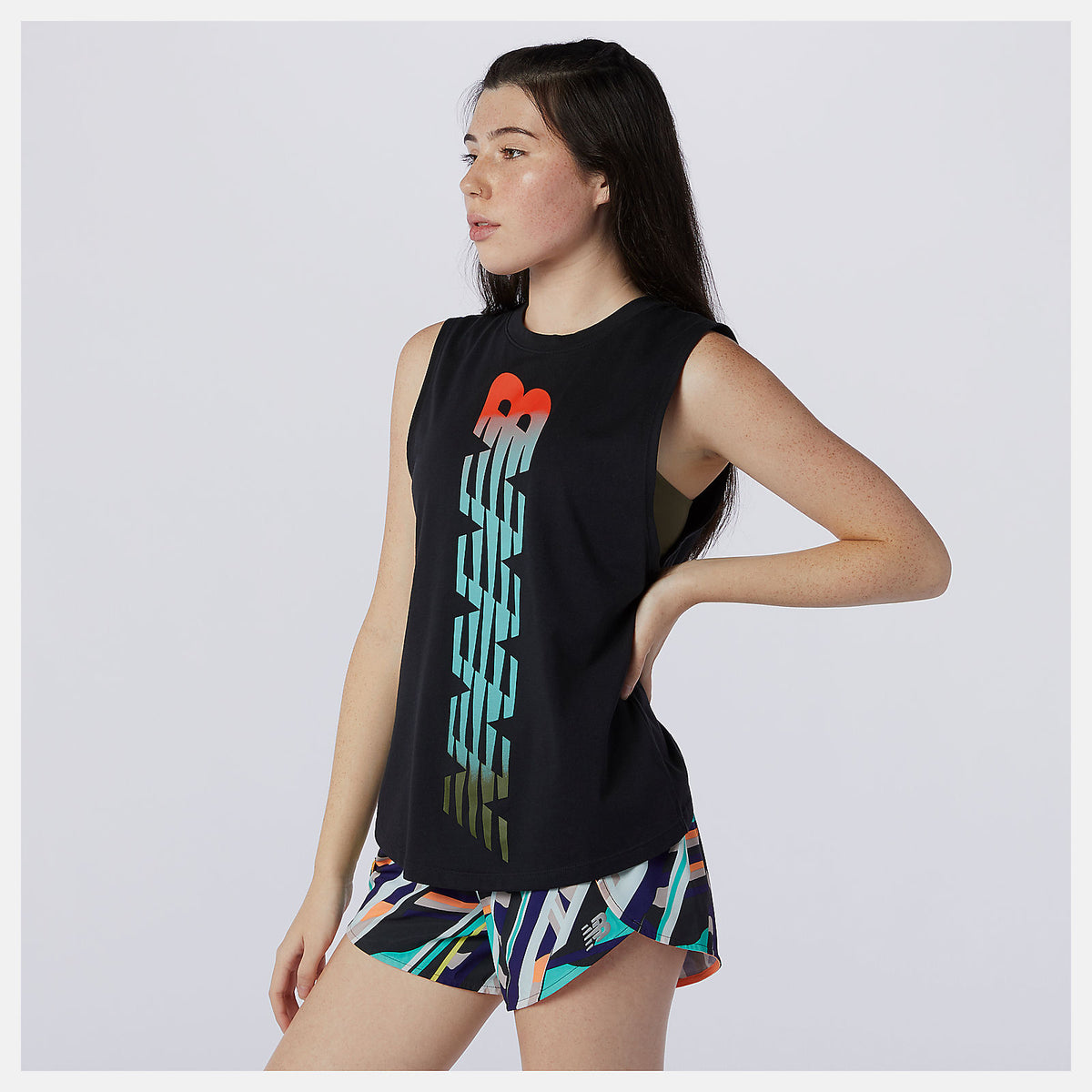 Relentless Cinched Back Graphic Tank - New Balance Top Pick