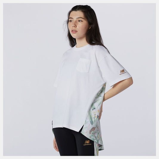NB Essentials Botanical Knit Woven Mix Tee - New Balance Everyday