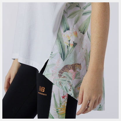 NB Essentials Botanical Knit Woven Mix Tee - New Balance Everyday